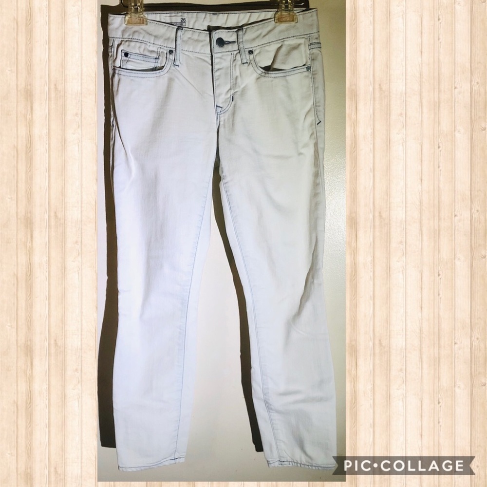 Gap 1969 always skinny sz26 white jean gray thread